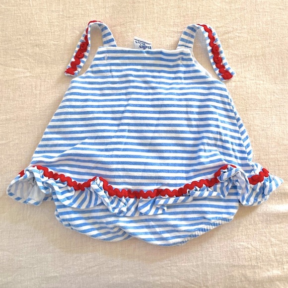 SOLD-  Bailey Boys baby girl beach summer bubble romper onesie, size 6m - Picture 2 of 6